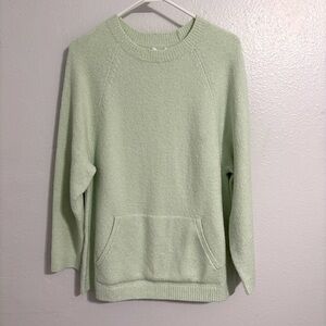 Pure Jill Women’s M Bouclé Textured Knit Pullover Sweater Mint Green Long Sleeve